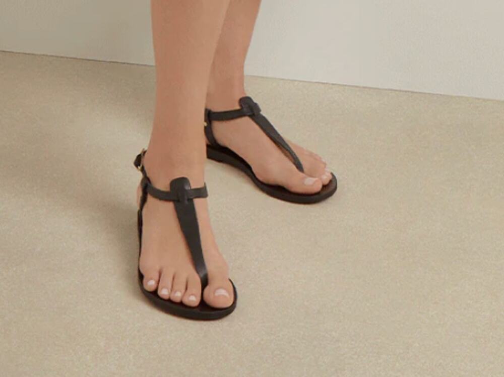 Ancient Greek Sandals Lito Black Leather Thong Size 39 US 9 NEW
